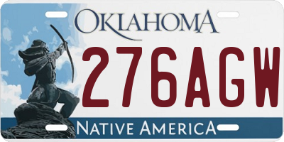 OK license plate 276AGW