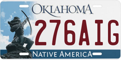 OK license plate 276AIG