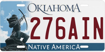 OK license plate 276AIN