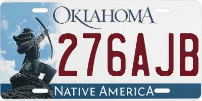 OK license plate 276AJB