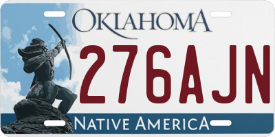 OK license plate 276AJN