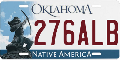 OK license plate 276ALB