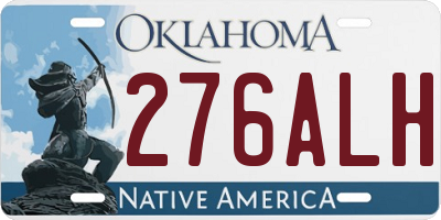 OK license plate 276ALH