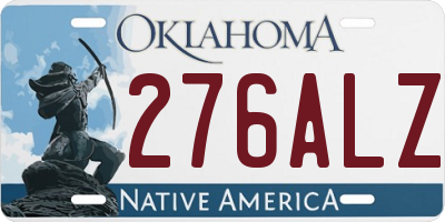 OK license plate 276ALZ