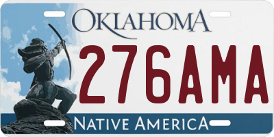 OK license plate 276AMA