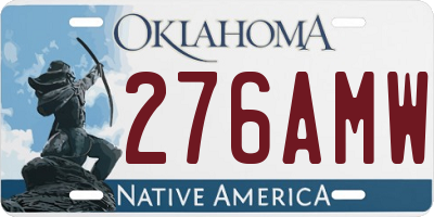 OK license plate 276AMW