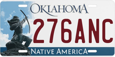 OK license plate 276ANC