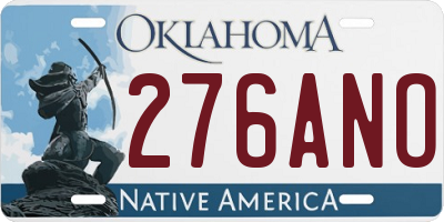 OK license plate 276ANO