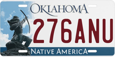 OK license plate 276ANU