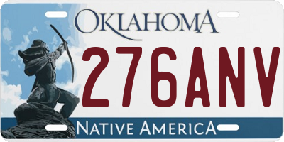 OK license plate 276ANV