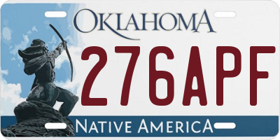 OK license plate 276APF