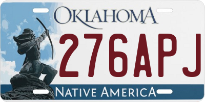 OK license plate 276APJ
