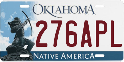 OK license plate 276APL