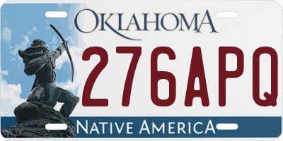 OK license plate 276APQ