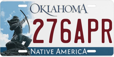 OK license plate 276APR