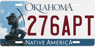 OK license plate 276APT