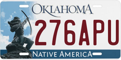 OK license plate 276APU
