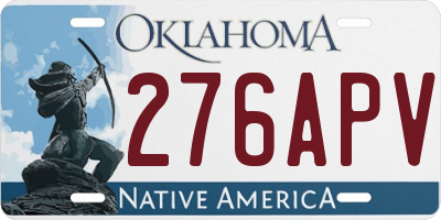 OK license plate 276APV