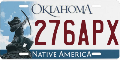 OK license plate 276APX
