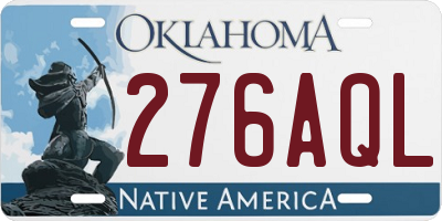 OK license plate 276AQL