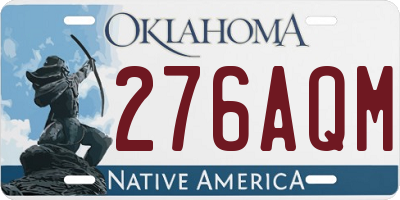 OK license plate 276AQM
