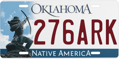 OK license plate 276ARK