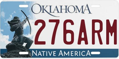 OK license plate 276ARM
