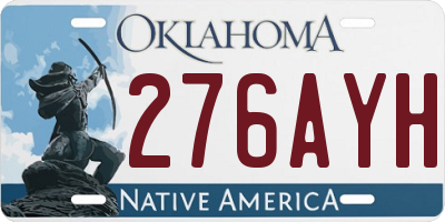 OK license plate 276AYH