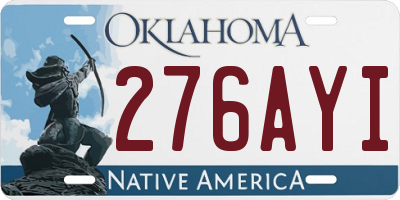 OK license plate 276AYI