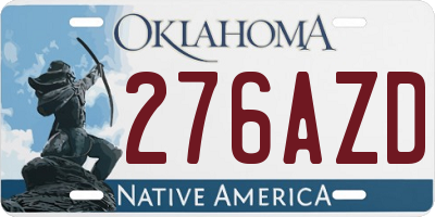 OK license plate 276AZD