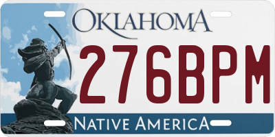 OK license plate 276BPM