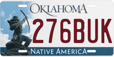 OK license plate 276BUK