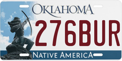 OK license plate 276BUR