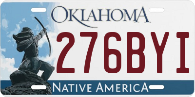 OK license plate 276BYI