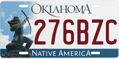 OK license plate 276BZC