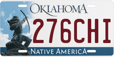 OK license plate 276CHI