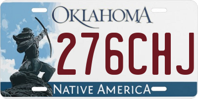 OK license plate 276CHJ