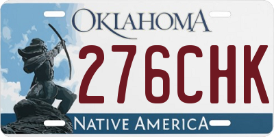 OK license plate 276CHK