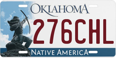 OK license plate 276CHL