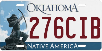 OK license plate 276CIB