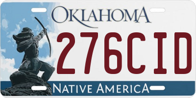 OK license plate 276CID