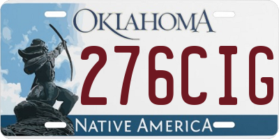 OK license plate 276CIG