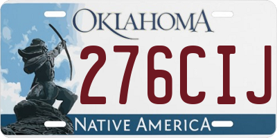 OK license plate 276CIJ