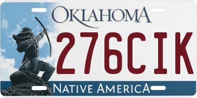 OK license plate 276CIK