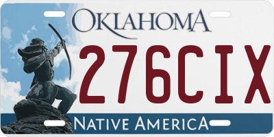 OK license plate 276CIX