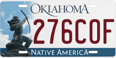 OK license plate 276COF