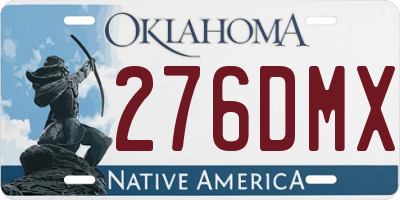 OK license plate 276DMX