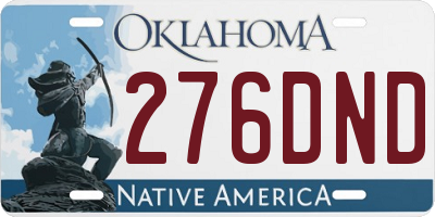 OK license plate 276DND