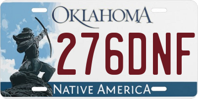 OK license plate 276DNF