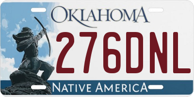 OK license plate 276DNL